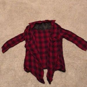 Red plaid Cardigan